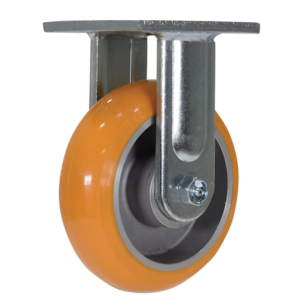 Orange Premium Heavy Duty Rigid Polyurethane 6 x 2 Caster